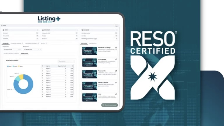 Listing+ ottiene la certificazione RESO e diventa il primo MLS italiano standardizzato secondo i protocolli internazionali del real estate